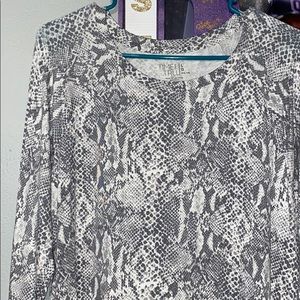 Snake Skin Long Sleeve Fitting Shirt
